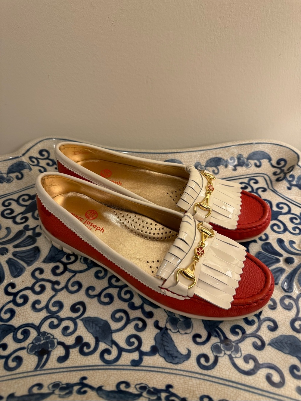 Marc Joseph New York Red Golf Loafers size 9